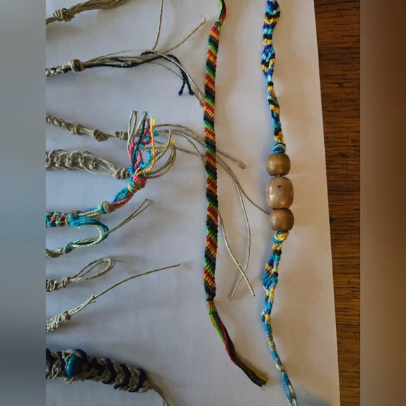 Hemp Bracelets Lot Of 15 Colorful Beaded - Picture 3 of 7